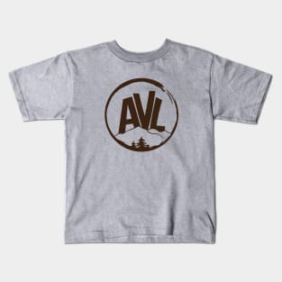 AVL - Asheville, NC - Brown 19 Kids T-Shirt